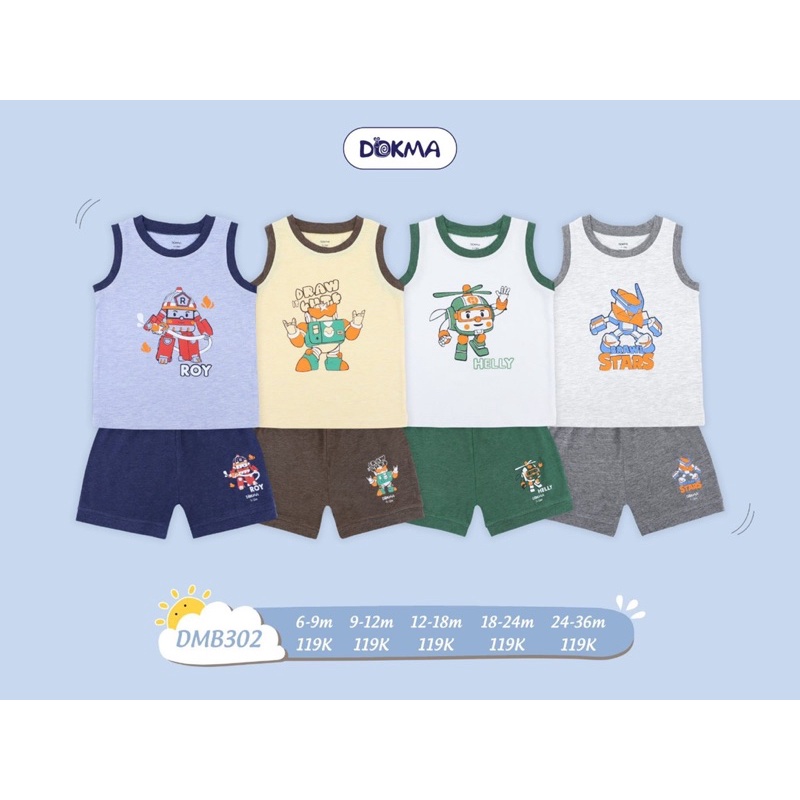 Bộ ba lỗ Bé Trai Dokma DMB302 (Sz 9-36M)