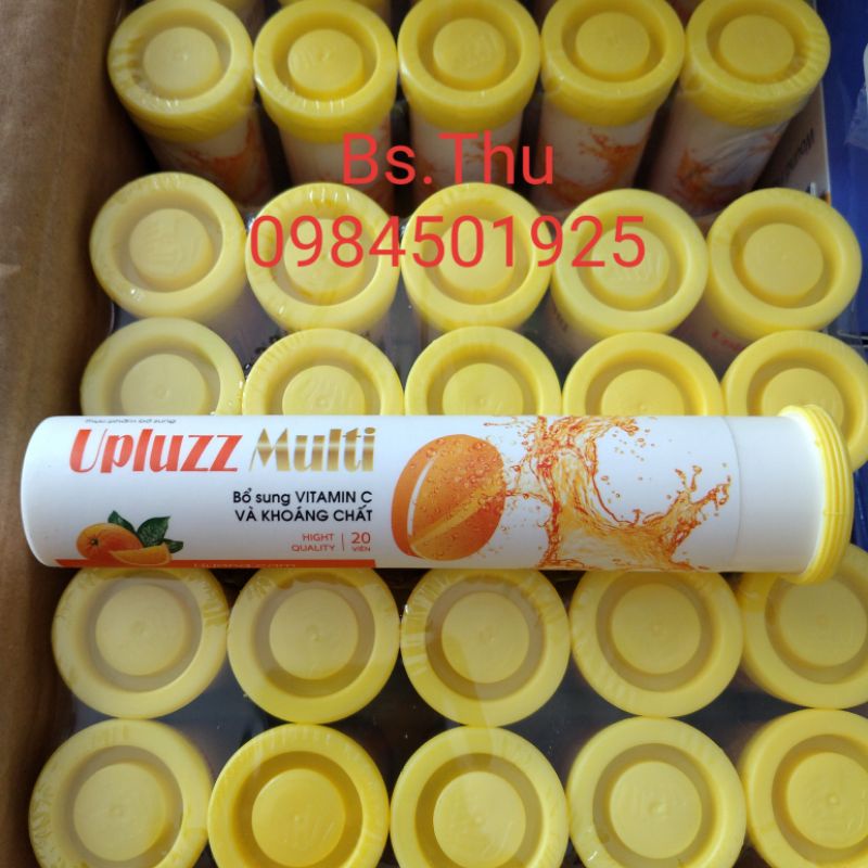 UPLUZZ MULTI tube 20 viên C sủi hương cam bổ sung Vitamin và khoáng chất siêu ngon