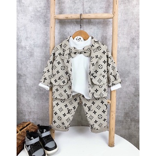 Bộ vest công tử chất dạ mềm cho bé trai