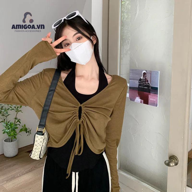 ✨✨Bộ Áo Hai Dây + Áo Khoác Tay Dài Chống Nắng Kiểu Hàn Quốc Gợi Cảm Cho Bạn Gái