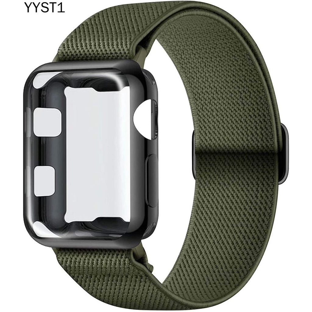 1 Dây Đeo Đồng Hồ Thể Thao Bằng Nylon Co Giãn Có Thể Điều Chỉnh Bảo Vệ Màn Hình Cho Apple Watch 44mm 6 / 5 / 4 / 3 / 2 / 1se