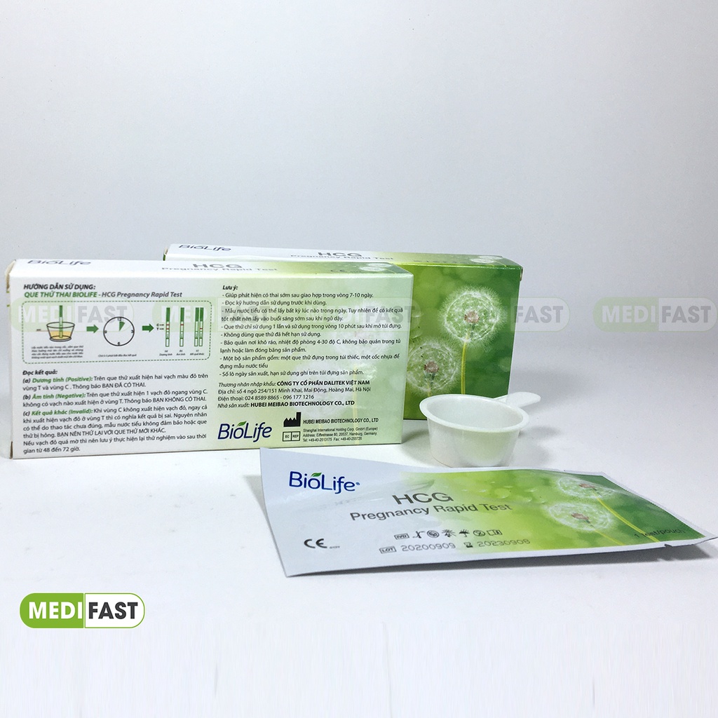 Que thử thai Biolife HCG phát hiện thai sớm kết quả nhanh chính xác giao hàng kín đáo luôn che tên