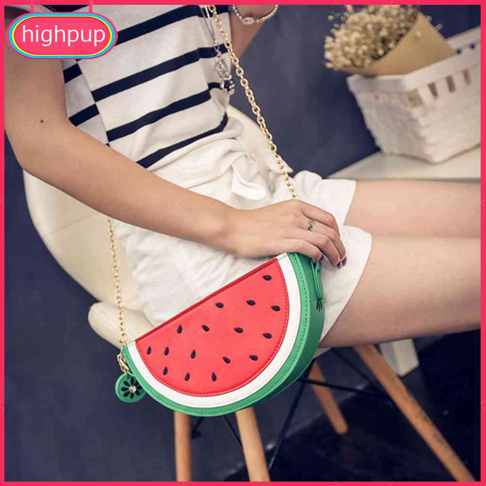 Túi Đeo Vai Da PU Hình Trái Cam / Dưa Hấu Thời Trang
