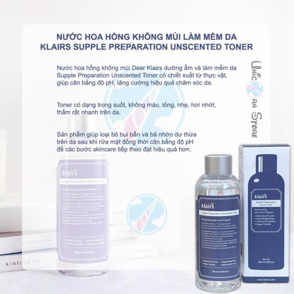 [NHẬP KHẨU 2021]    Nước hoa hồng Klairs Supple Preparation Toner 180ml | BigBuy360 - bigbuy360.vn