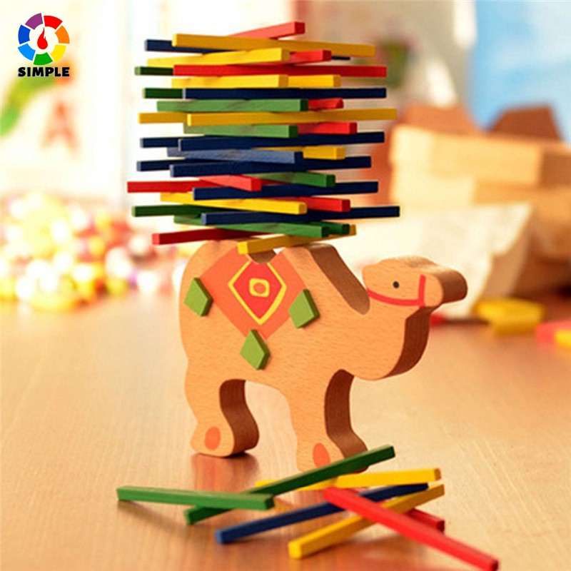 Đồ chơi cân bằng Montessori hình chú voi làm bằng gỗ