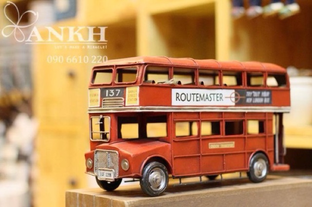 Mô hình xe London bus 2 tầng cổ điển làm bằng tay