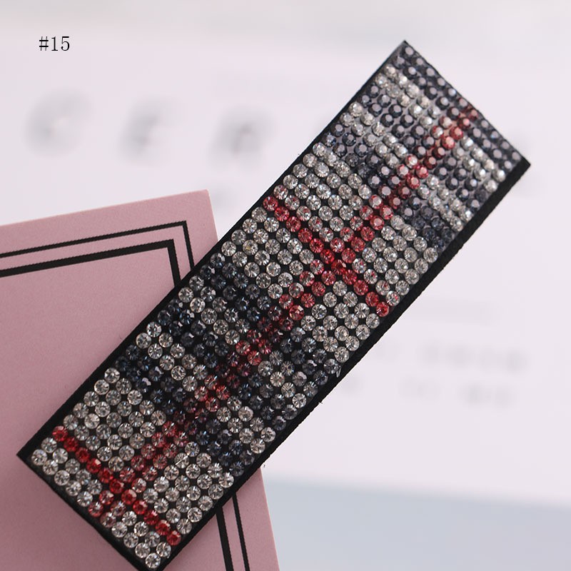 Kẹp bấm mái giọt sáng cho bạn gái, kẹp bấm sọc caro sáng