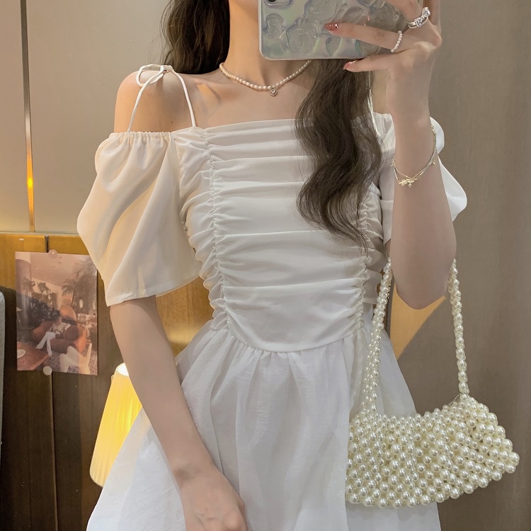 Đầm Tay Phồng Lưng Cao Dáng Ôm Thời Trang Mùa Hè Phong Cách Mới Cho Nữ