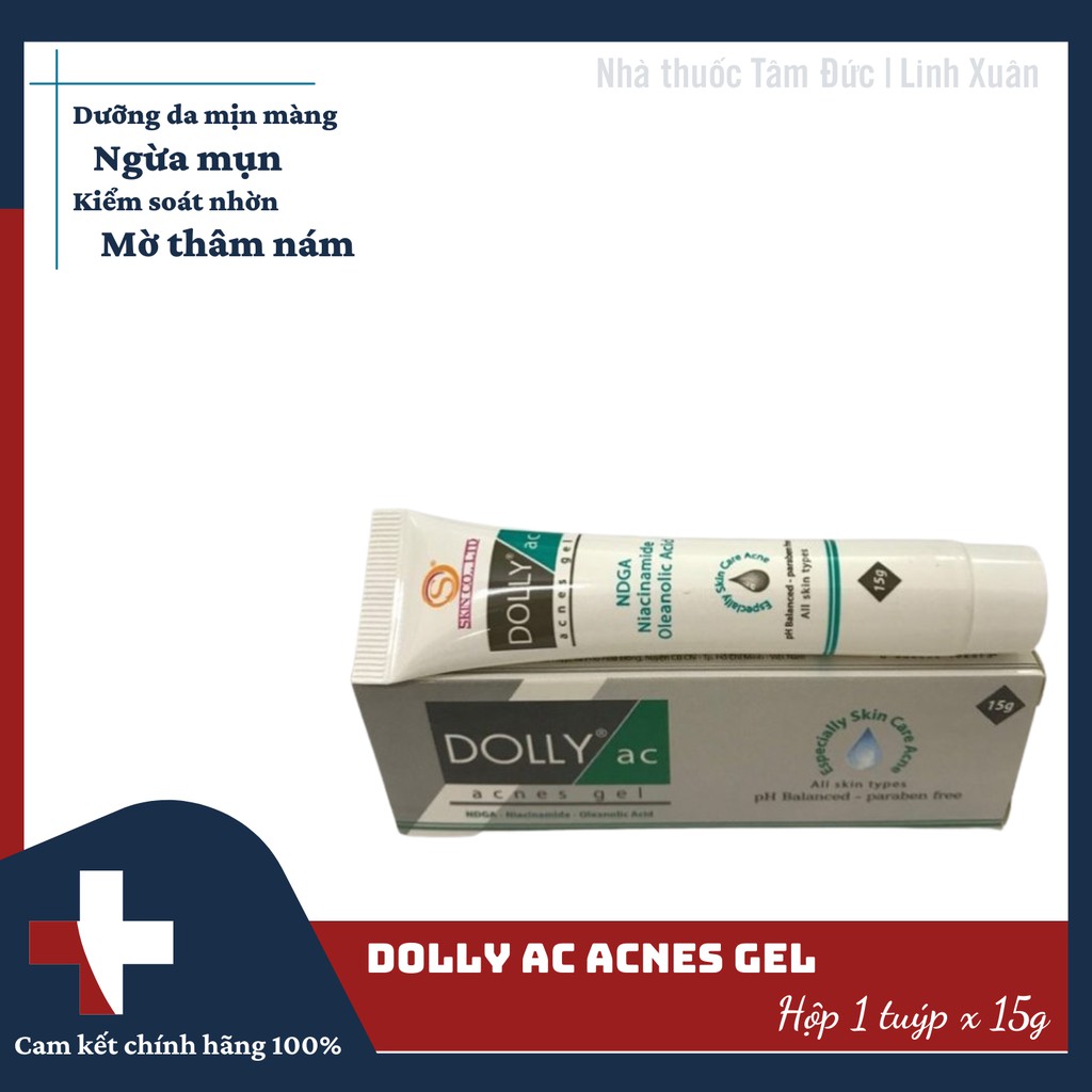 DOLLY AC ACNES GEL 15g - NGỪA MỤN, GIẢM THÂM, KIỂM SOÁT NHỜN [doly ac, megaduo]