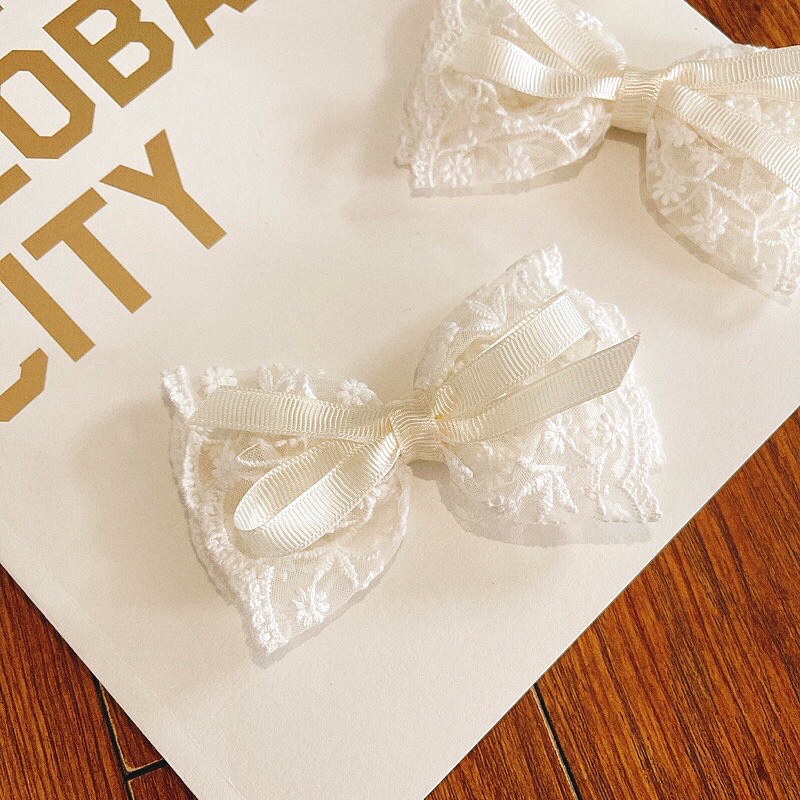 Kẹp tóc nơ lớn buộc ruy băng siêu xinh