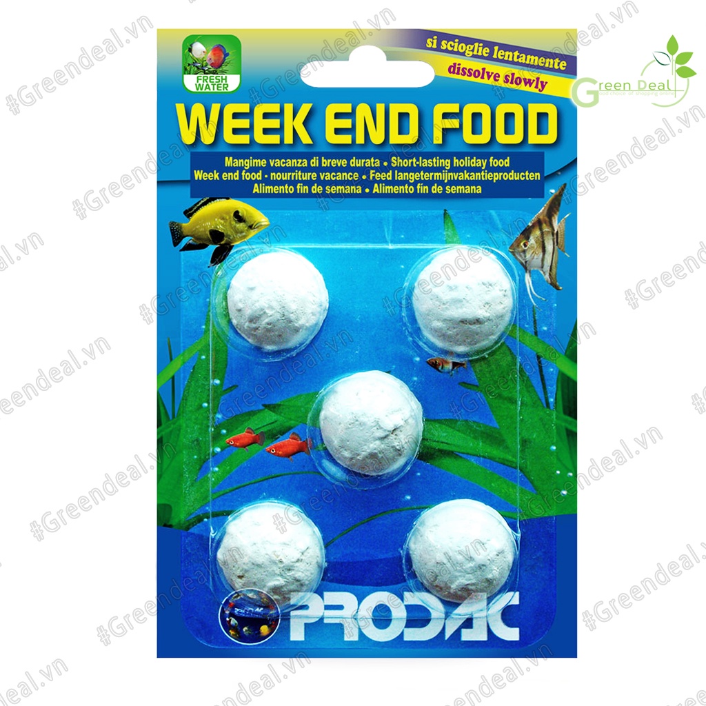 PRODAC - Week End Food (Vỉ 21 gram) | Thức ăn khô cao cấp cho cá cảnh trong kỳ nghỉ Lễ