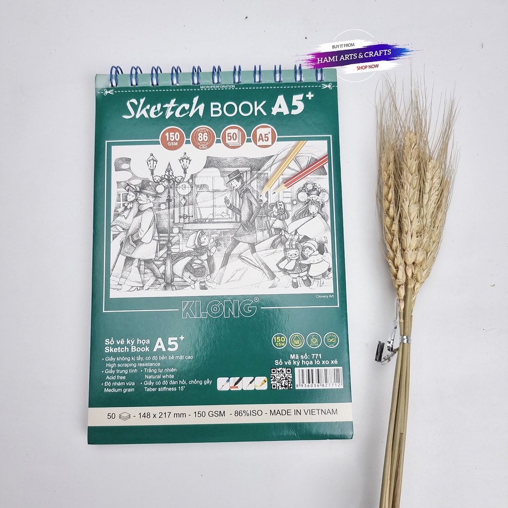 Sổ vẽ ký họa Sketch 50 tờ A5+ 150GSM; MS: 771