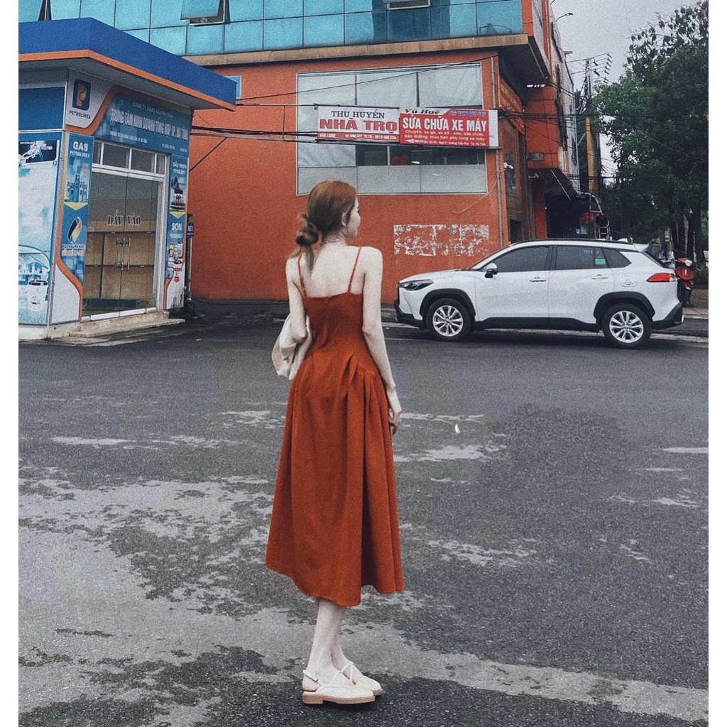 VÁY CAM LI TÚI CÚP NGỰC , THIẾT KẾ SANG TRỌNG CHẤT VẢI CO GIÃN NHẸ SIÊU MÁT (Lisa_botique hàng thiết kế cao cấp ) | BigBuy360 - bigbuy360.vn
