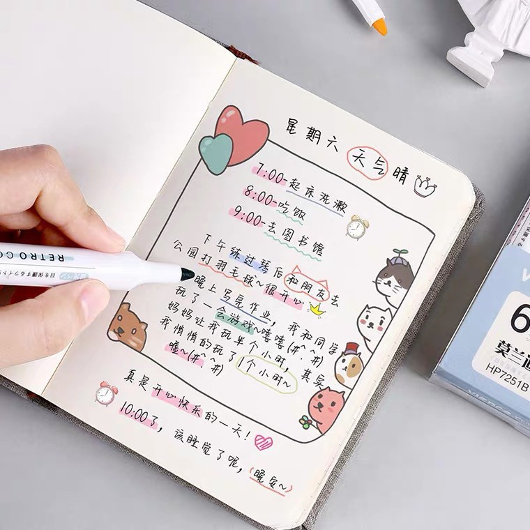 Bút highlight pastel dạ quang ghi nhớ dòng cute đánh dấu nhiều màu - VPP THIÊN ÁI