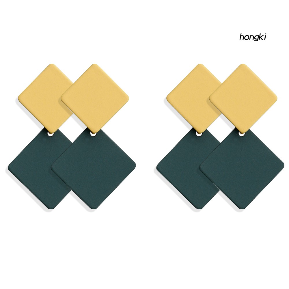 (Hàng Mới Về) Set 2 Đôi Khuyên Tai Kiểu Dáng Hình Học Thời Trang Cho Nữ