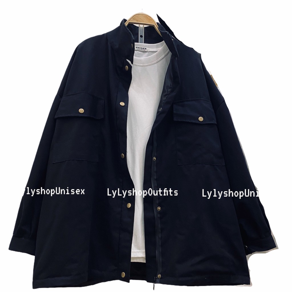 Áo khoác kaki Lylyshop, áo khoác dáng rộng unisex nam nữ - áo khoác kaki 800