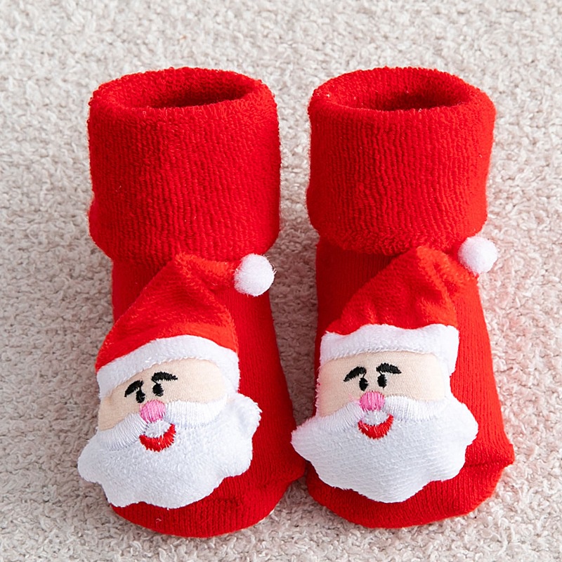 Vớ cotton dày dặn giữ ấm chống trượt thoáng khí dành cho bé sơ sinh 0-3 tuổi