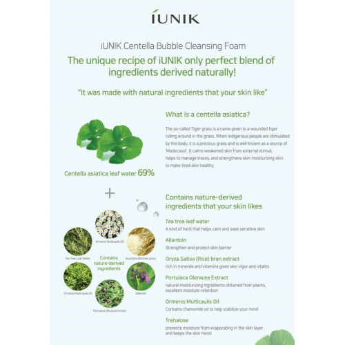 Bọt Rửa Mặt Bong Bóng iunik Tạo Bọt 150ml