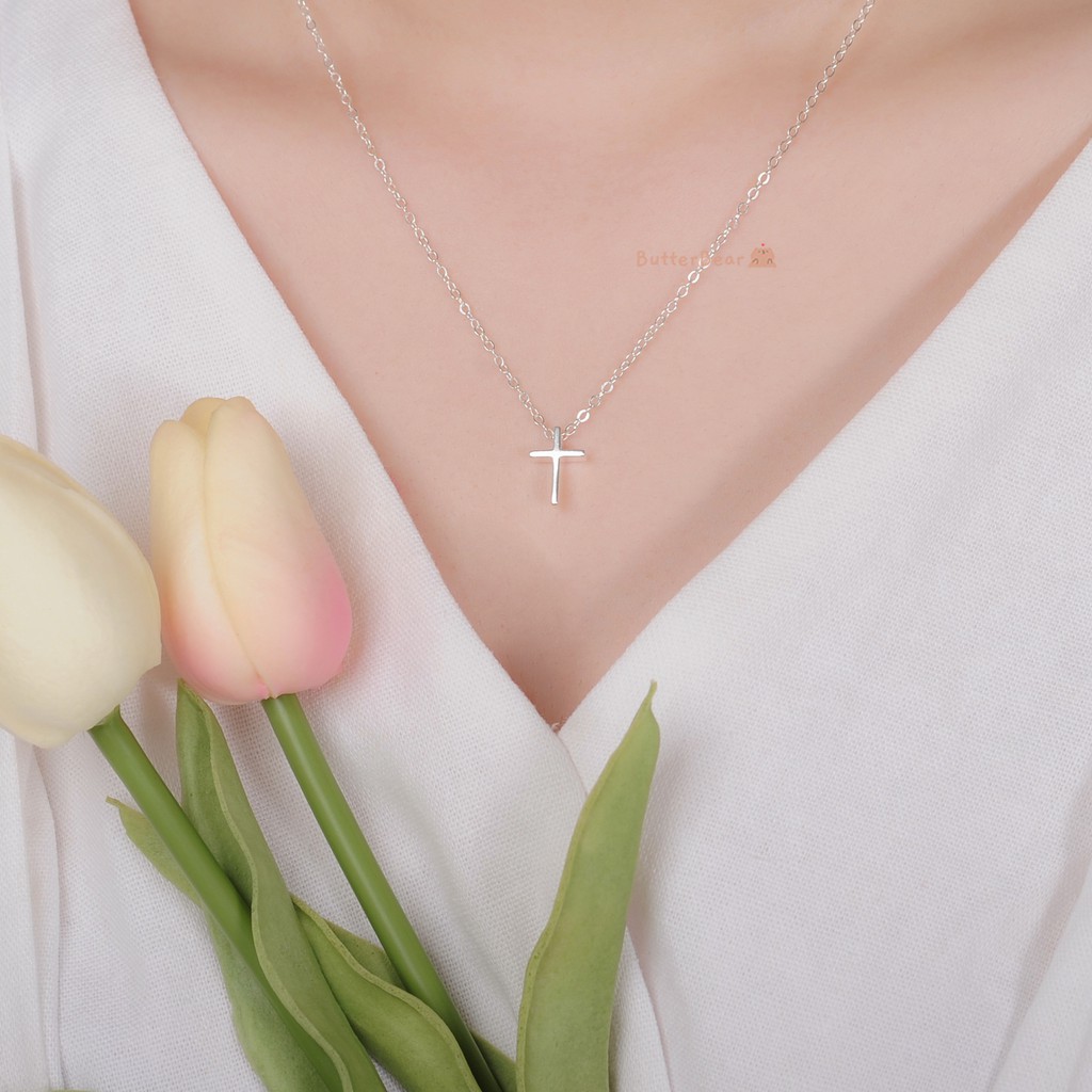 Dây Chuyền Bạc Nữ Hình Thánh Giá S083- Trang Sức Bạc ButterBear Jewellery.