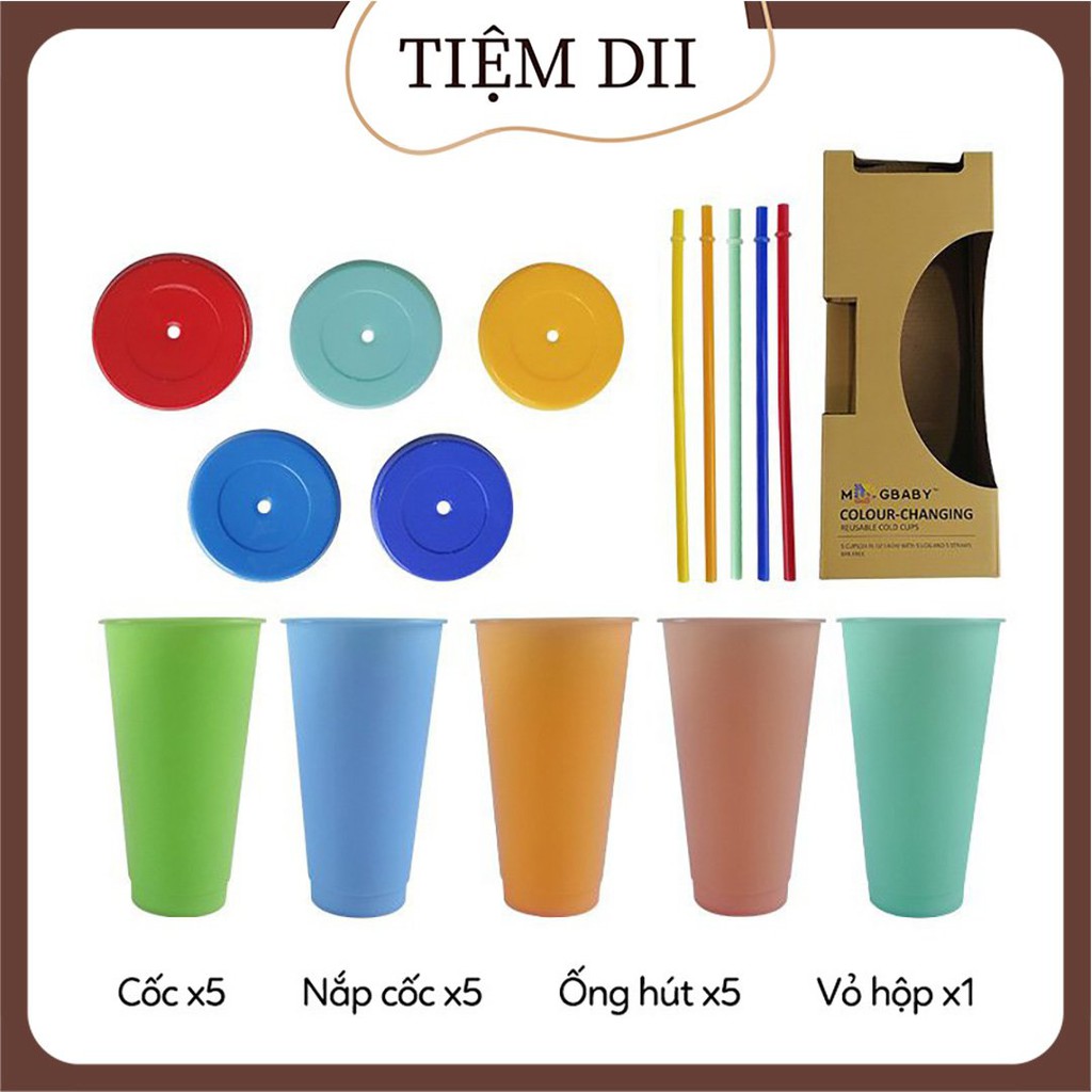 [Hàng Sẵn] Cốc Uống Nước Đổi Màu Theo Nhiệt Độ Hot Trend Douyin Cốc 600ml Đựng Nóng Lạnh Thoải Mái