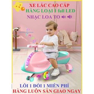 Xe Lắc Cho Bé Có Nhạc, Có Đèn led nhấp nháy, Nhựa PP an toàn cho bé, Xe lac Cỡ đại giá tốt