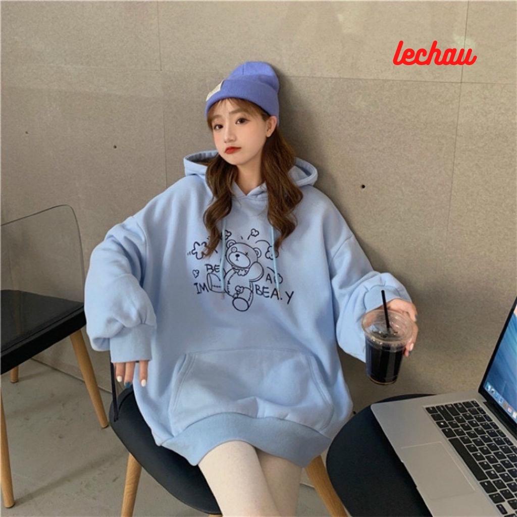 Áo hoodie nỉ unisex form rộng ulzzang AHD4 LECHAU hottrend nam nữ phong cách street style giá rẻ đẹp | BigBuy360 - bigbuy360.vn