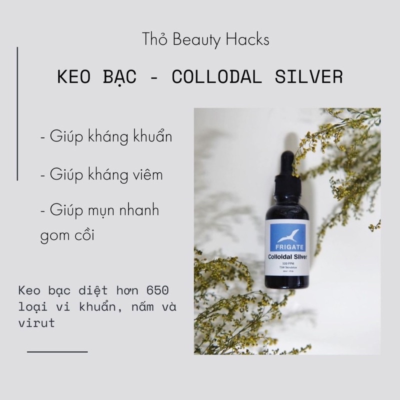 COLLOIDAL SILVER - KEO BẠC FRIGATE - HỖ TRỢ CẢI THIỆN MỤN VIÊM, DEMODEX 5ML