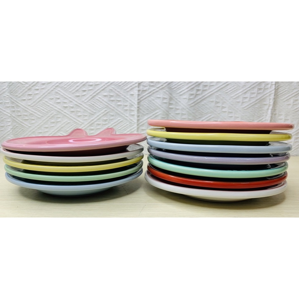 Đĩa gốm sứ hình tai thỏ hồng 20cm, gấu 16cm xinh xắn - Tiện lợi, đa năng