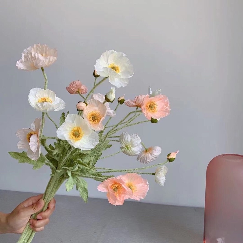 HOA LỤA PASTEL HÀN QUỐC