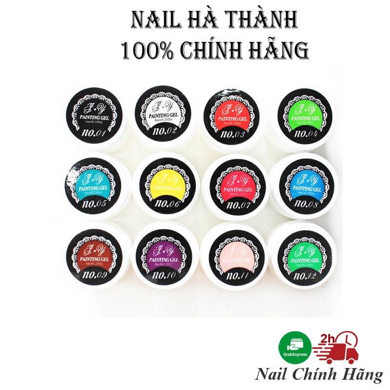 Set gel vẽ móng siêu đặc 12 màu siêu đẹp, dễ vẽ