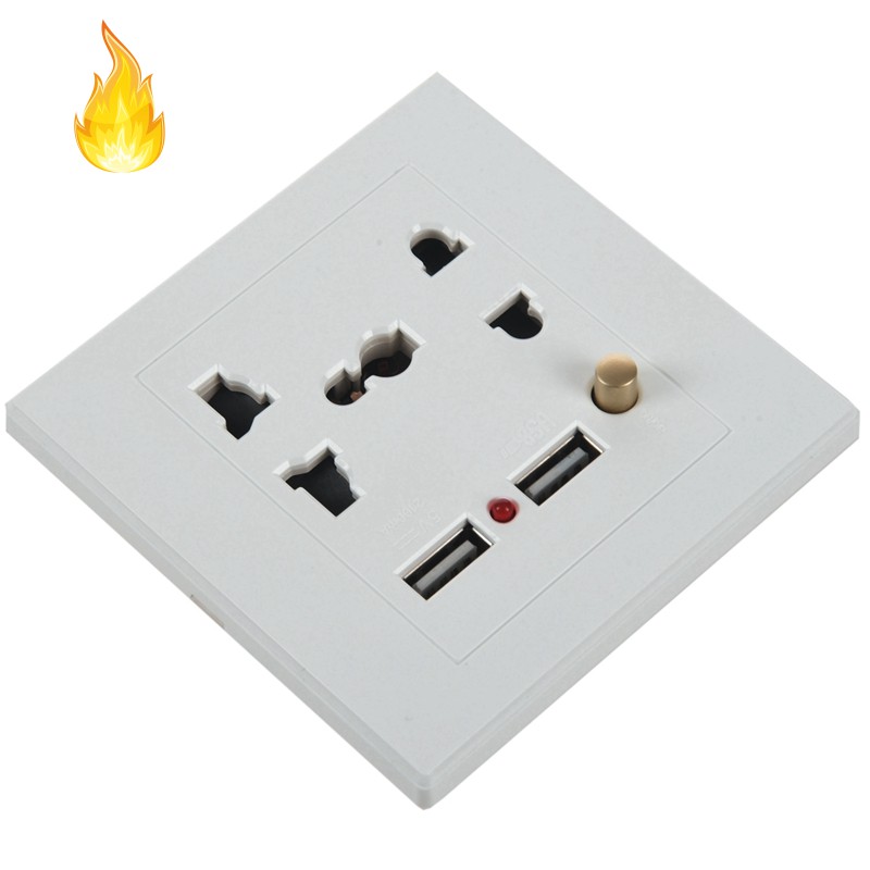 Ổ Cắm Điện Gắn Tường 2.1a Có Công Tắc