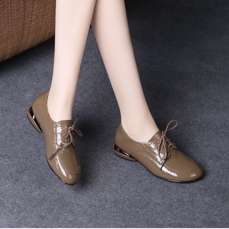 Giày Da Nữ Đế Dày Thấp Gót Thấp Phong Cách Anh Quốc Thời Trang Mùa Xuân S 2022