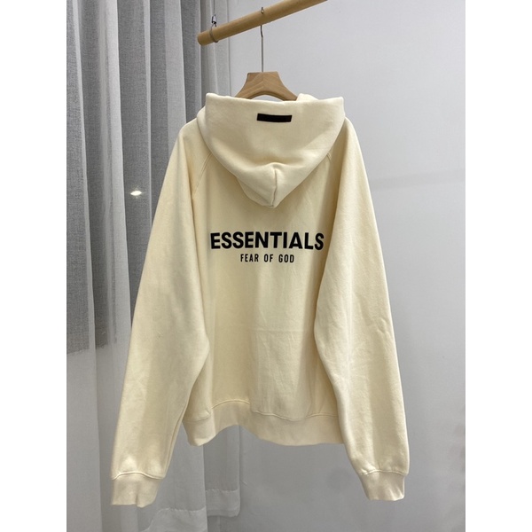 ⚡️[Hight Quality] - Áo Fear of God Essentials Pull-Over Hoodie (SS21) Cream/Buttercream, áo hoodie FOG ESSENTIALS