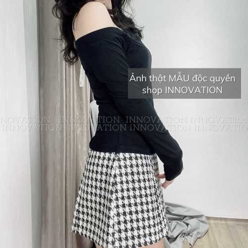 Áo Trễ Vai Dài Tay Phối Dây Yếm Quyến Rũ, Áo Kiểu Nữ BIG SIZE Hở Vai Dáng Ôm Chất Cotton Co Dãn TA-759