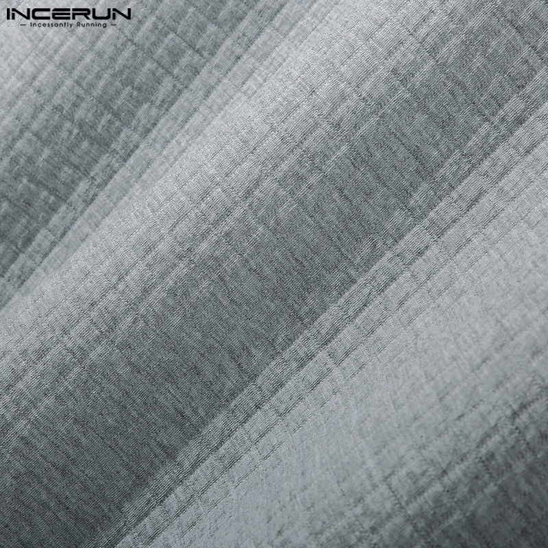 Áo thun INCERUN tay ngắn dáng rộng thoải mái màu trơn thời trang cho nam