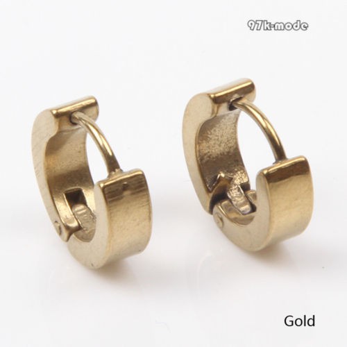 Khuyên tai inox tròn 4cm nhiều màu tùy chọn thời trang