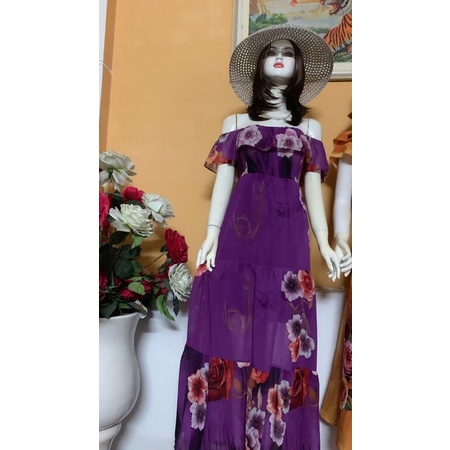 Đầm maxi hoa to