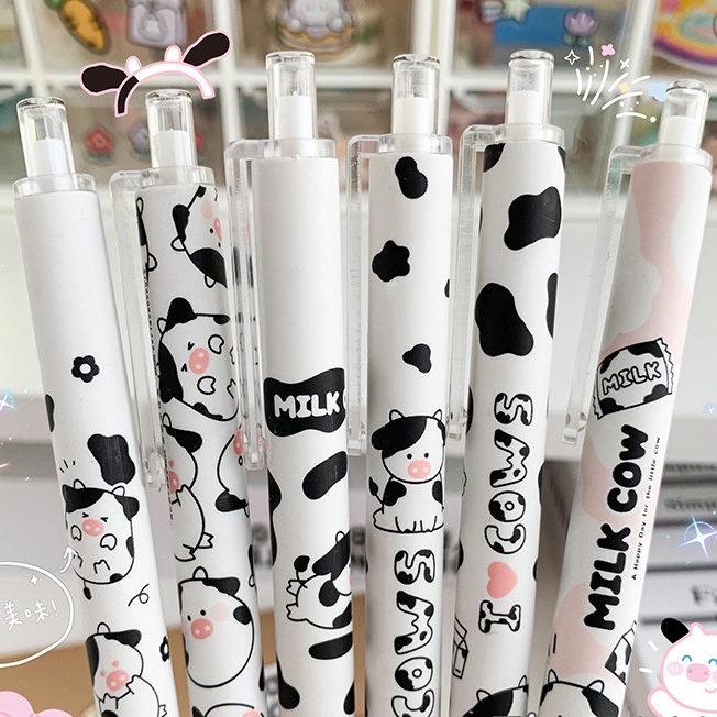 Bộ 6 Bút Máy Bấm Mực Đen Trắng Dòng Sản Phẩm Tốt Cho Học Sinh