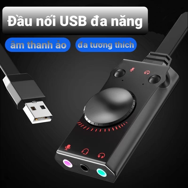 Bộ Chuyển Đổi Âm Thanh KOTION EACH từ USB sang 3 Cổng 3.5mm _Tối ưu trình âm thanh và micro cho bạn