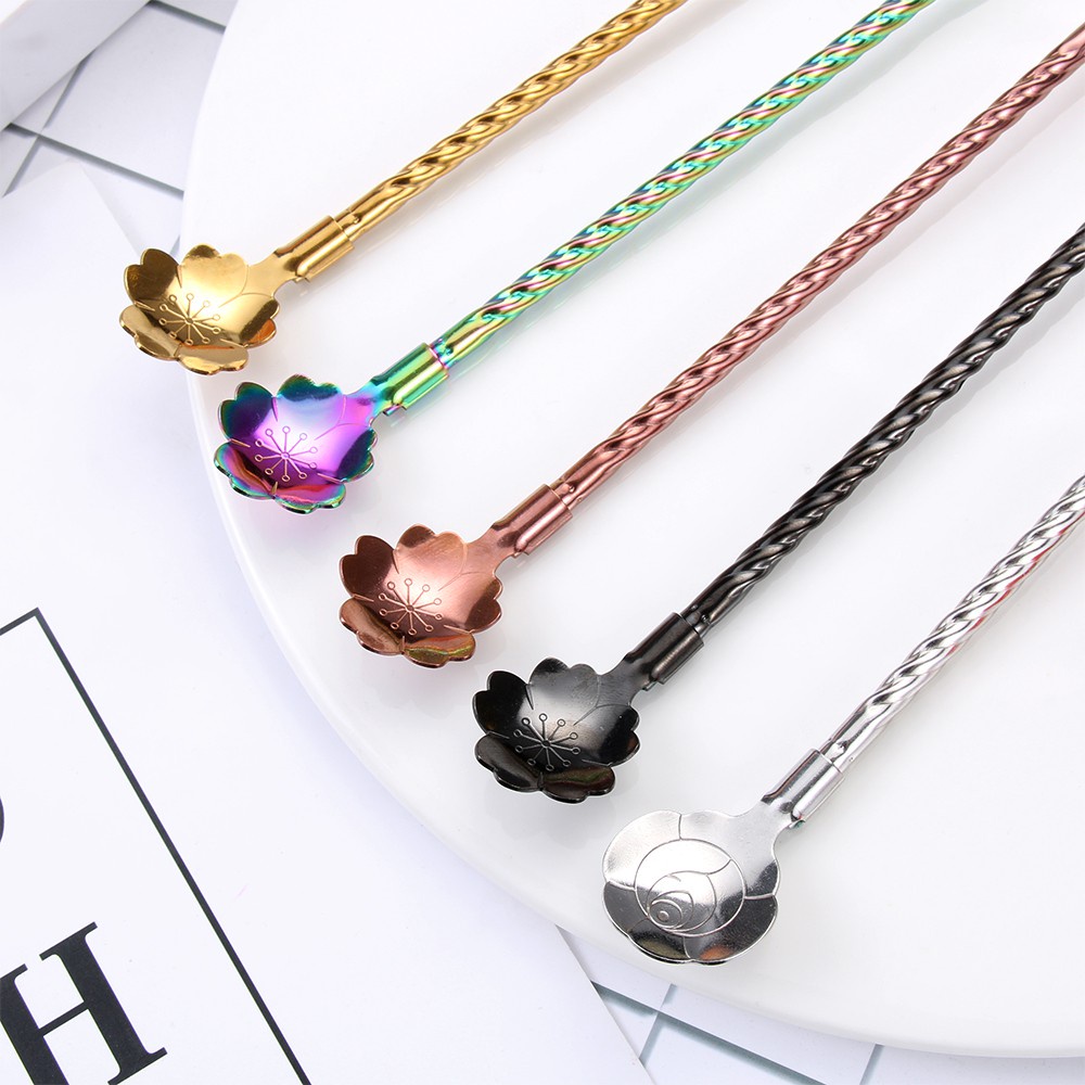 CONOPERY Thìa ống hút bằng thép không gỉ có thể tái sử dụng