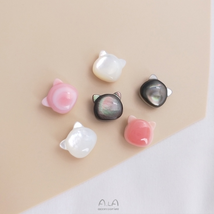 █diy゜14k●1 Cái°Hạt Xỏ Lỗ Làm Vòng Tay / Dây Chuyền Hình Đầu Vỏ Sò / Mèo / Vỏ