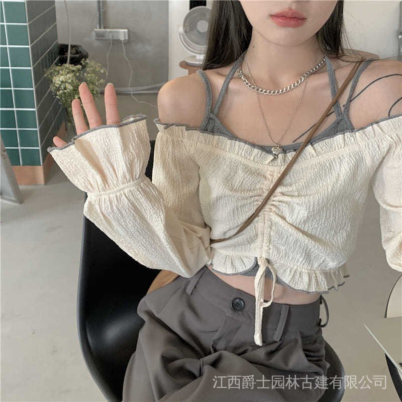 Áo kiểu tay dài dáng ôm thời trang mùa thu cho nữ