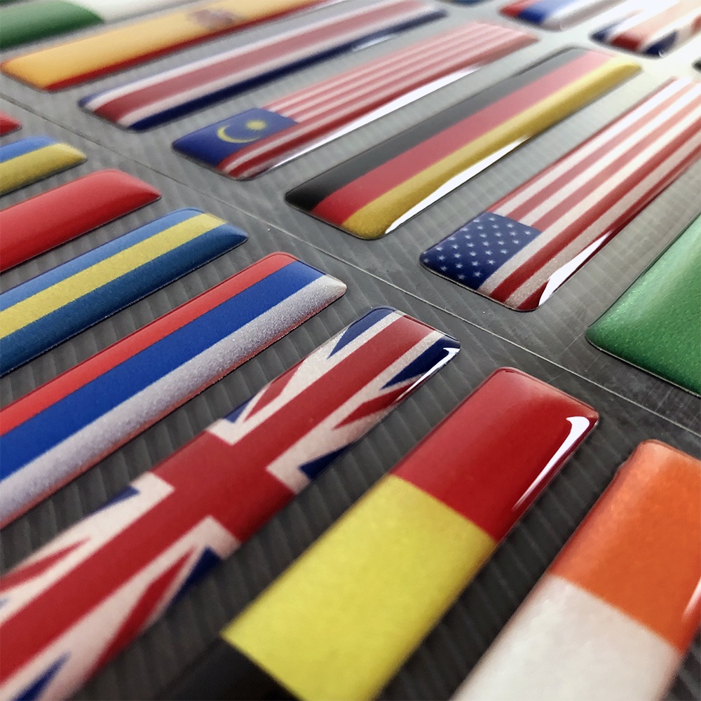 Miếng Dán Phản Quang 3D Chống Thấm Nước Hình Cờ Nước Hoa Kỳ Malaysia Thái Lan Singapore Ý Đức Canada Ireland