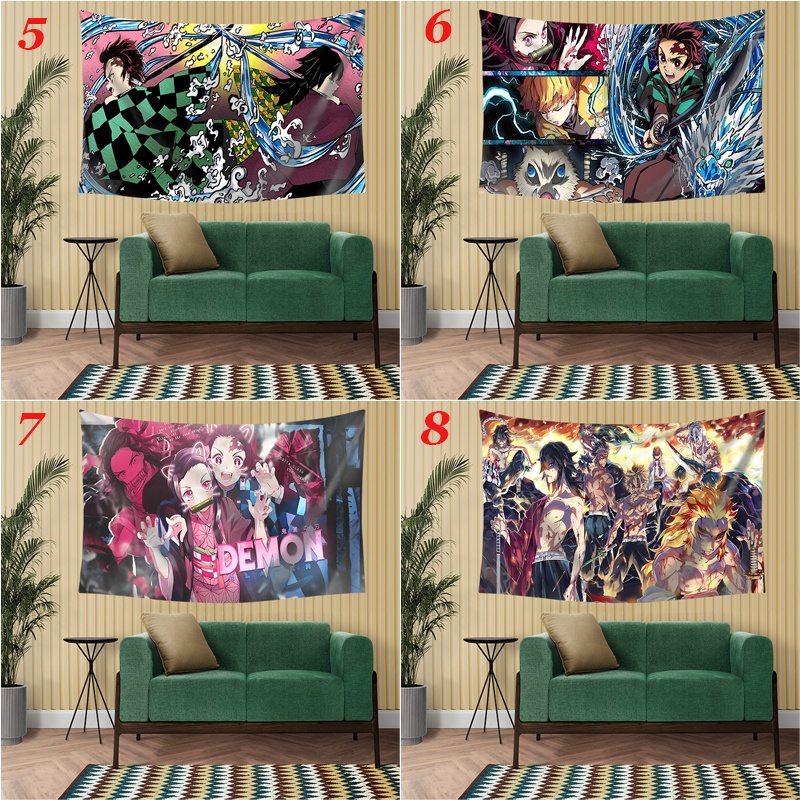 Thảm Treo Tường Trang Trí In Hình Anime Demon Slayer Chất Liệu Polyester