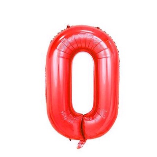 Bong Bóng Số Màu Đỏ 40cm - Red Number Foil Balloons BSO03