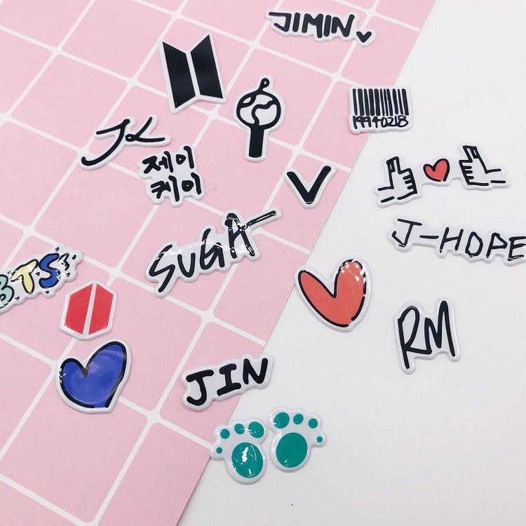 Sticker bts mẫu thành viên và nhóm tập ảnh nhóm nhạc hàn quốc album sticker ảnh dán anime idol dễ thương