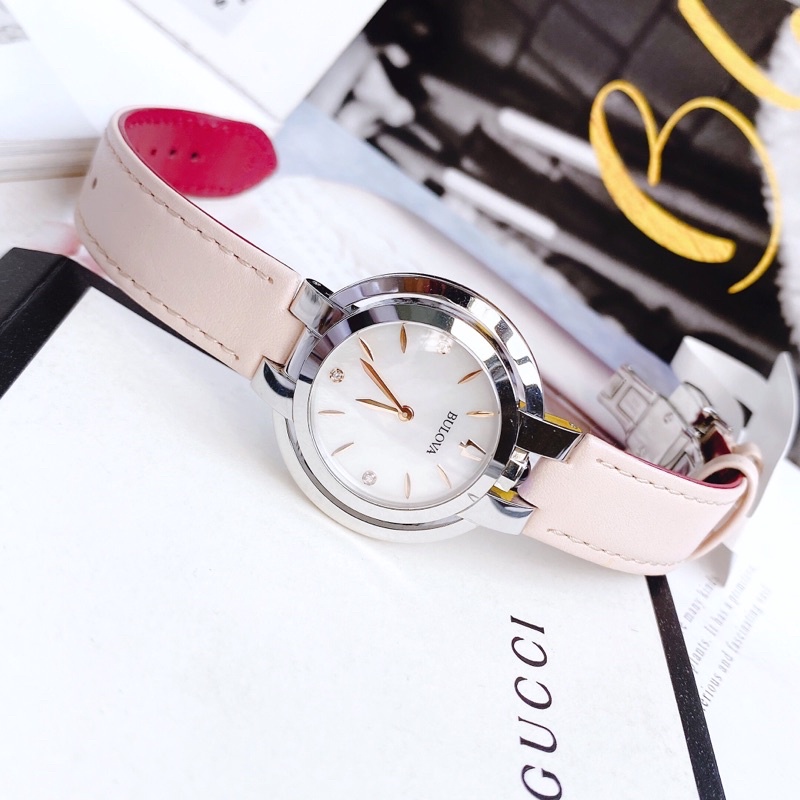 Đồng hồ nữ dây da Bulova Rubaiyat 96P197 Nữ Thần Thời Gian