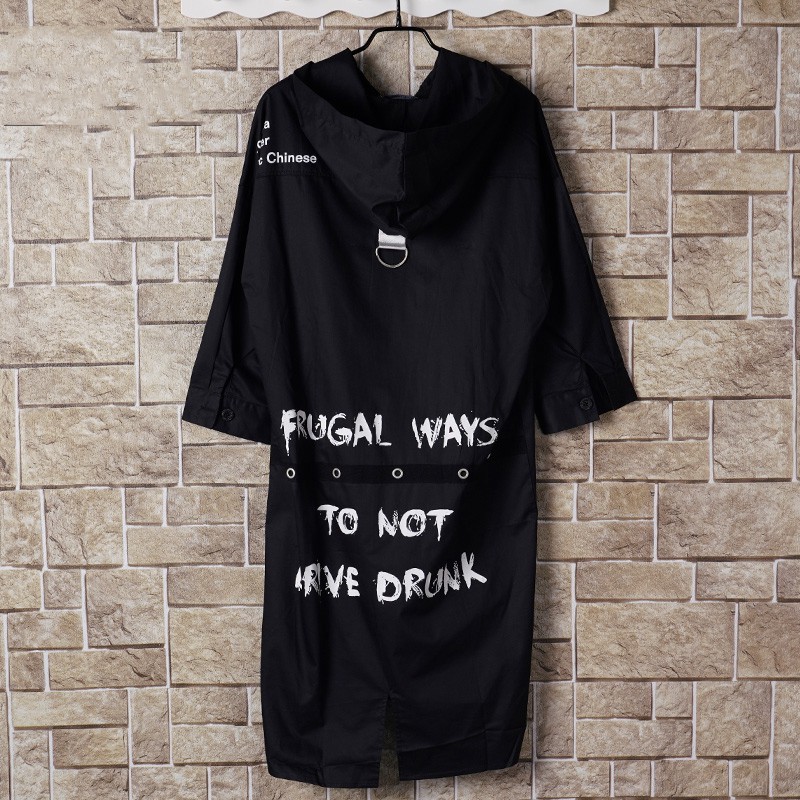 Áo Khoác Mỏng Nhẹ Sơ Mi Nam Dáng Dài Mũ Trùm Đầu Kiểu Hầm Hố Phối Chữ Cá Tính SOMI NAM 9000019 | BigBuy360 - bigbuy360.vn