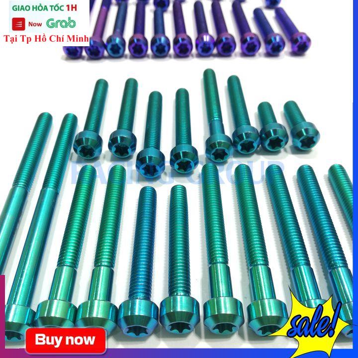 Bộ Ốc Lốc Máy GR5 Gắn Xe Máy Sirius 19 Con Lục Bảo Và Titan