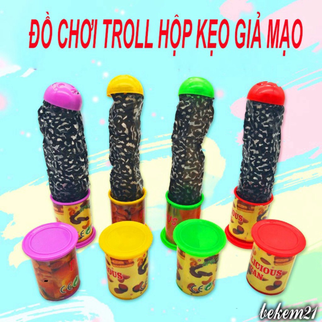 Đồ chơi HỘP KẸO SÂU GIẢ MẠO Magic Can TROLL bạn bè cực vui nhộn độc đáo